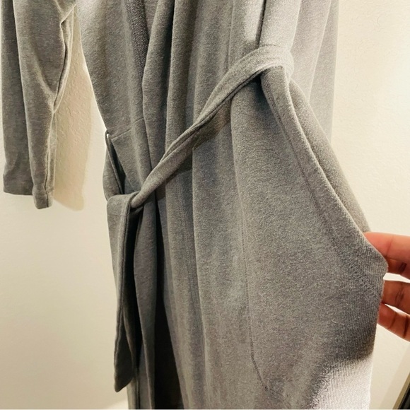 GoodFellow & Co gray sleep robe size S/M front tie pajamas long comfortable - Picture 5 of 7